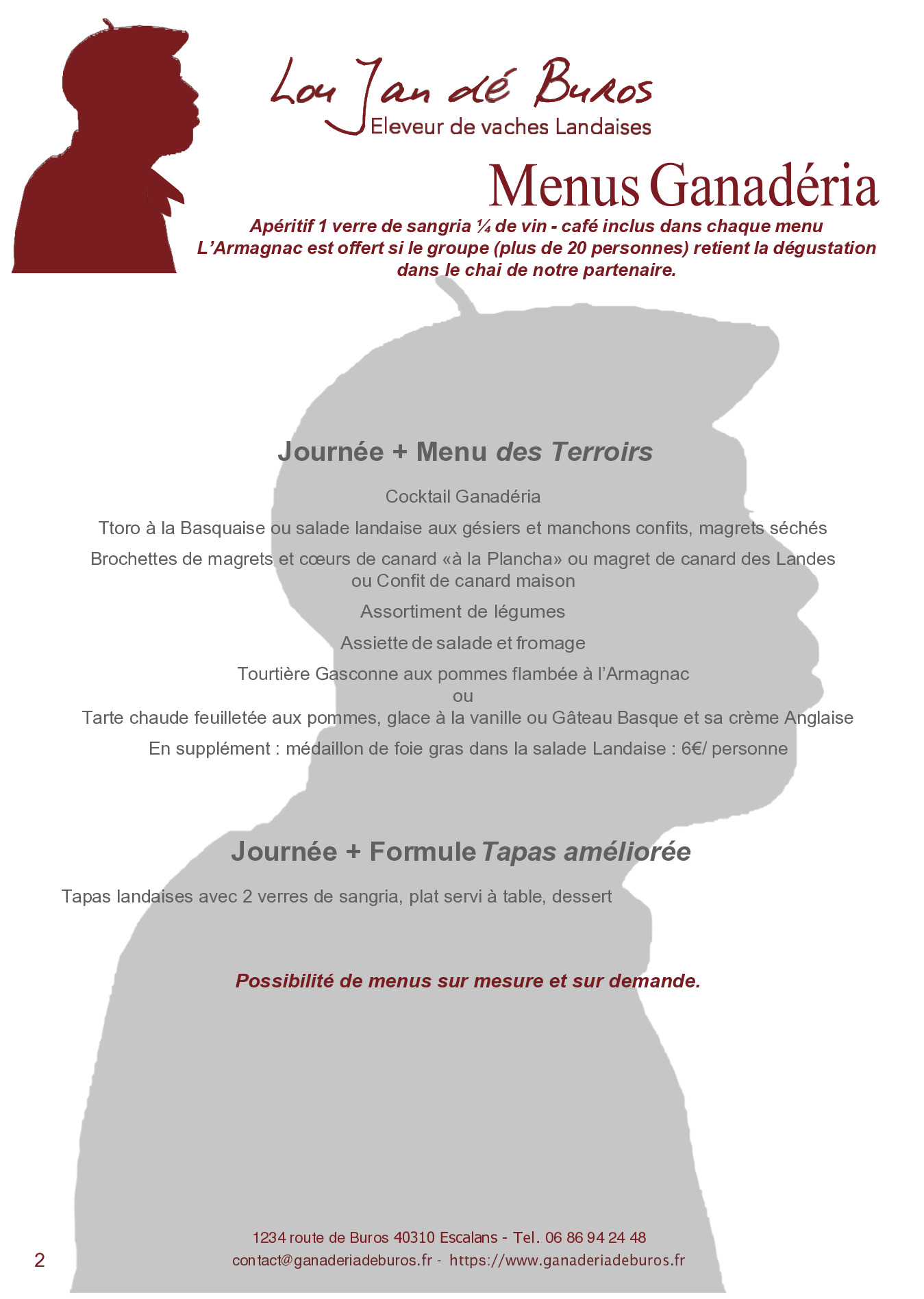 Menus groupes — page 2